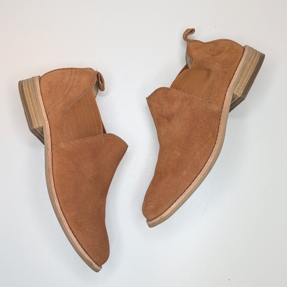 Clarks Edenvale Page Booties Chelsea Boots Suede Leather Brown Tan Size 7 - Picture 4 of 8